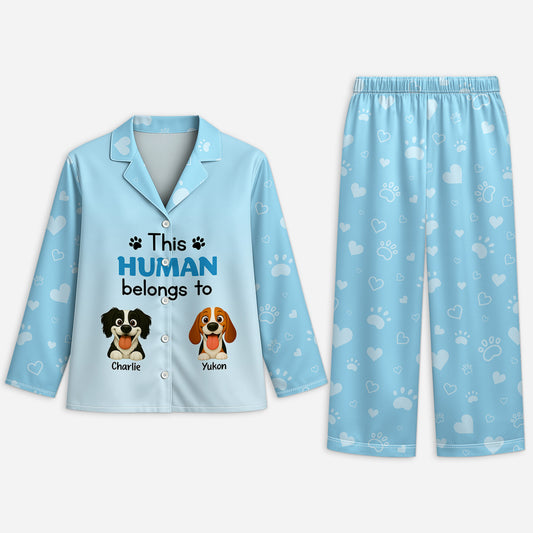 6015VUS1 this human belongs to pajamas customized gifts for dog lovers 6015V3XCC