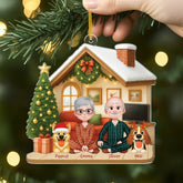 6032OUS2 couple with dog ornament custom acrylic christmas ornaments 6032OTZZC