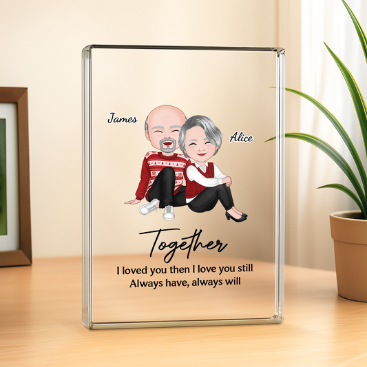 6038RUS2 together rectangle acrylic plaque personalized gifts for couples 6038RTZ5G