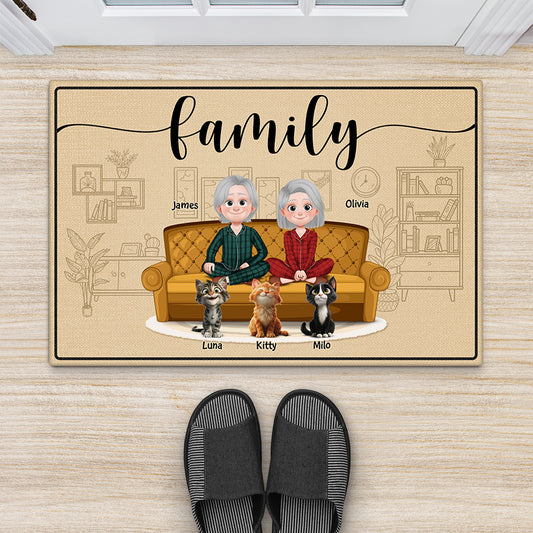 6039DUS2 cat welcome doormats personalized gifts for couples with cats 6039D6HND