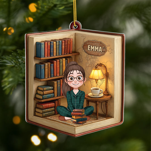 6043OUS1 custom acrylic book lover ornament book reader gifts for her him 6043O6LAA