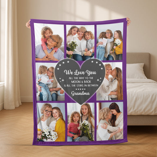 6073BUS3 _personalized family photo blanket love you all the way to the moon and back 6073B6PMI