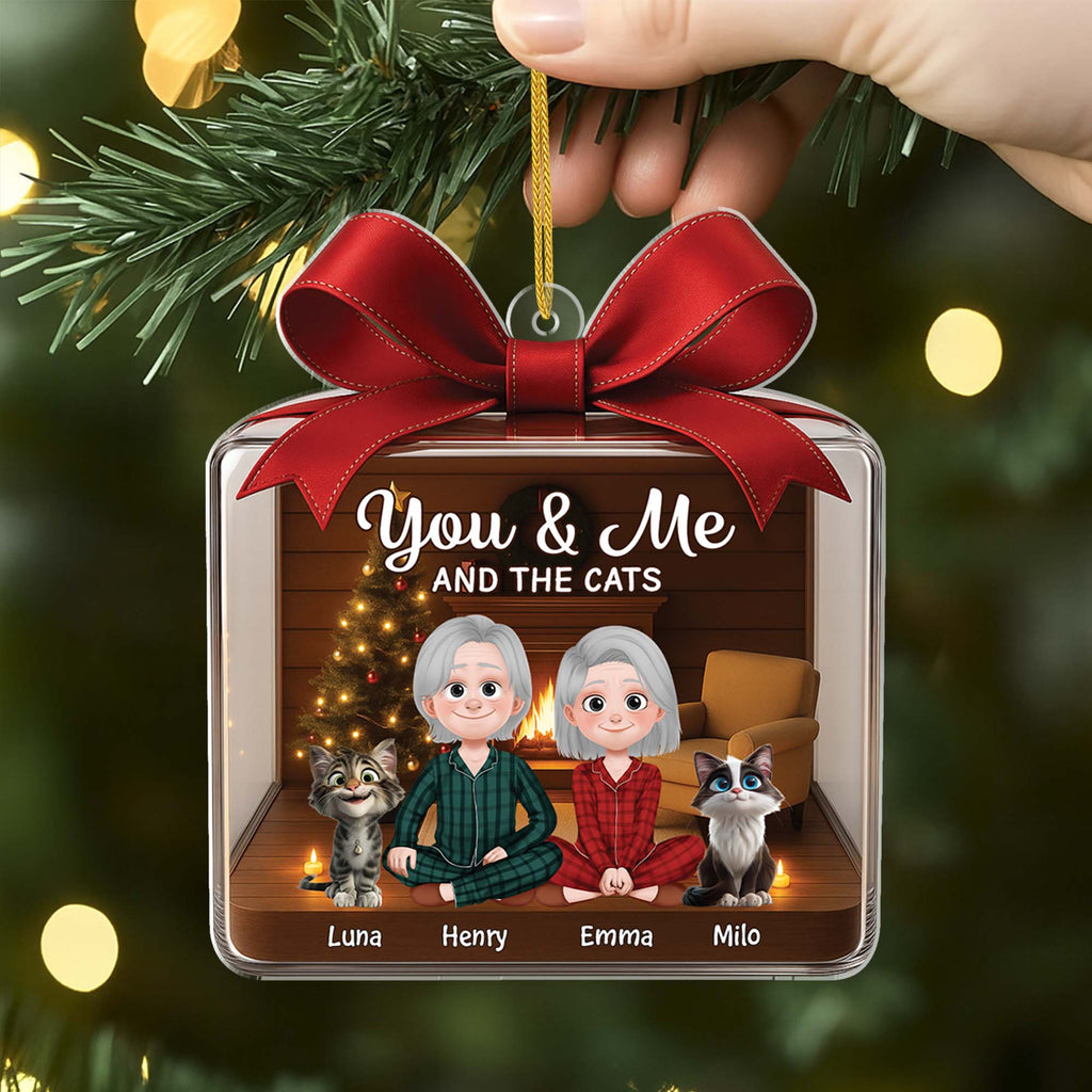 6075OUS2 personalized acrylic christmas ornaments you me and the cats 6075O6MTD