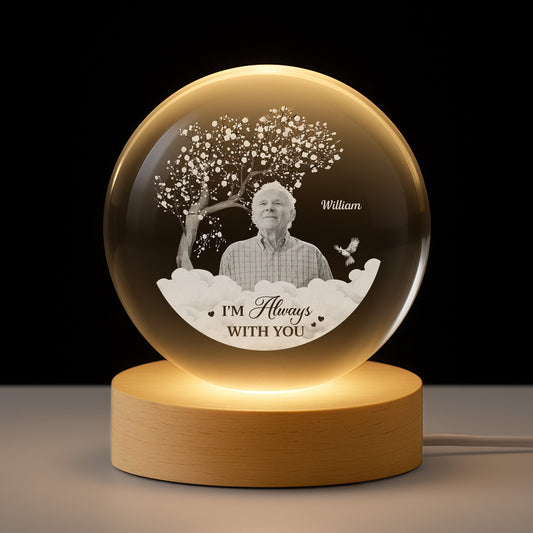 6116LUS1 photo crystal ball lamp personalized memorial gifts for loss of dad 6116L8LAB