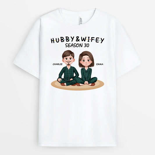 6120AUS1 hubby and wifey shirts_ personalized gifts for married couples 6120ATACG