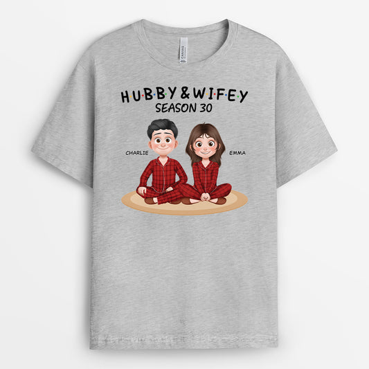 6120AUS2 hubby and wifey shirts_ personalized gifts for married couples 6120ATACG