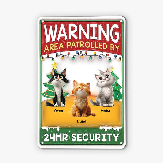 6121EUS1 3d printing effect custom metal warning signs xmas gifts for cat lovers 6121ETYAD