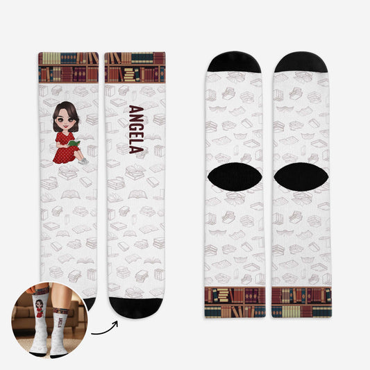 6129JUS1 personalized socks with names gifts for book lovers 6129J8QNA