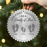 6131OUS2 first christmas as a family of 4 ornament custom acrylic ornament 6131O8HMI