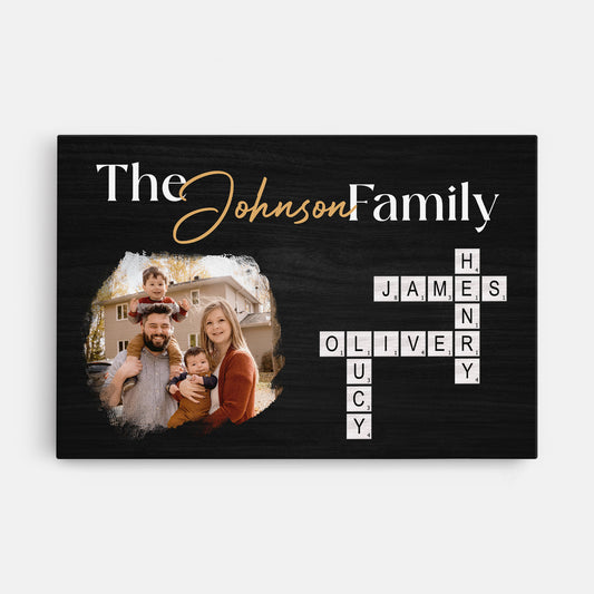 6133CUS1 family crossword art personalized canvas with photos 6133C8V5I