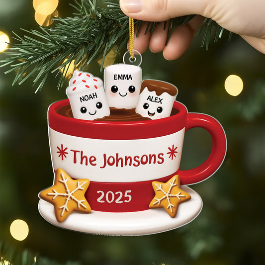 6134OUS2 mashmallow family acrylic ornament personalized christmas gift 6134OTTNI