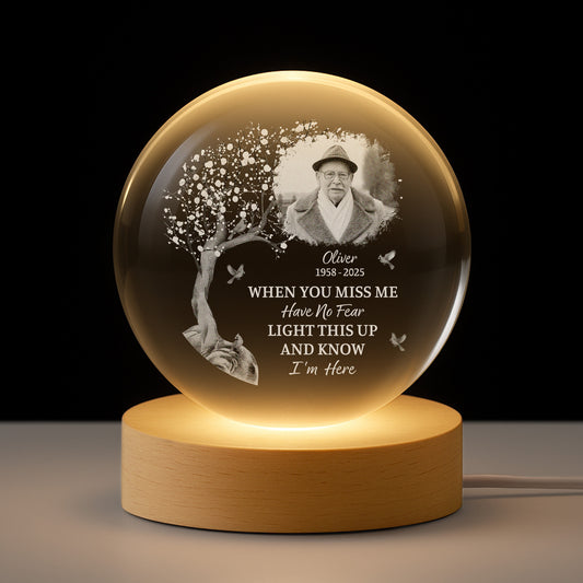 6138LUS1 crystal ball lamp with photo personalized memorial gifts 6138L3VCB