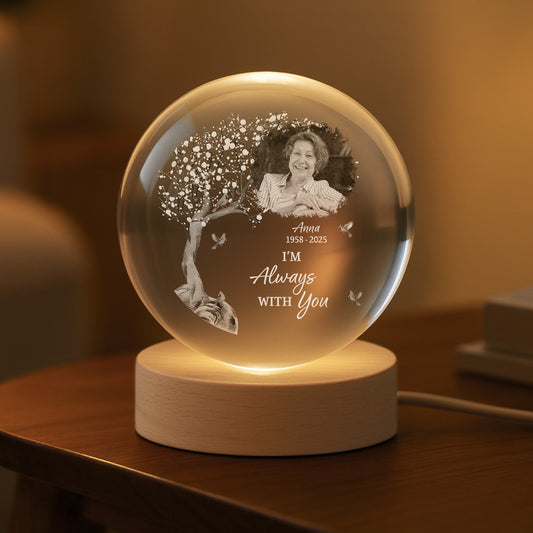 6138LUS2 crystal ball lamp with photo personalized memorial gifts 6138L3VCB