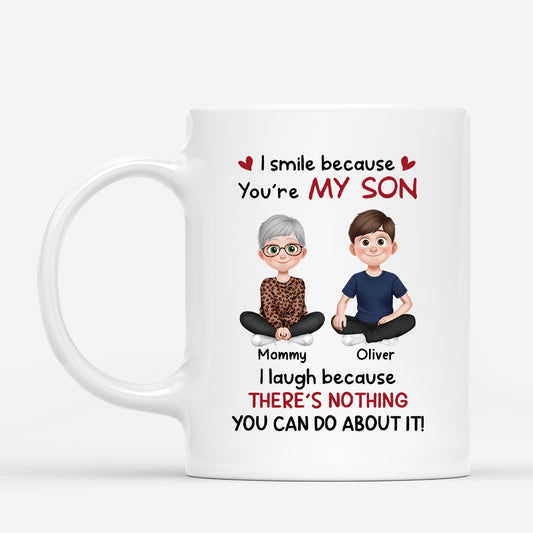 6165MUS1 i smile because youre my daughter son mug custom gifts from mom dad 6165M3VZA