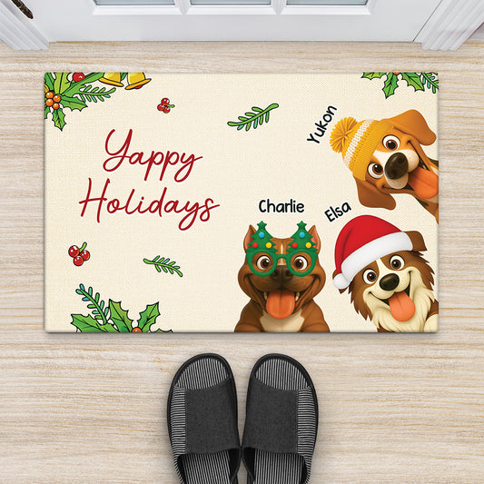 6171DUS2 custom christmas gifts for dog lovers merry woofmas doormat 6171D3VTC