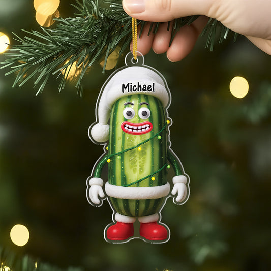 6219OUS2 3d printing effect acrylic christmas pickle ornament personalized xmas gifts 6219O6V5A_26ff0b3f 29ea 4e6e 9da7 19381b2b4255