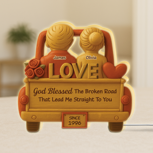 6237LUS1 god bless the broken road light box custom gifts for couples 6237lthng