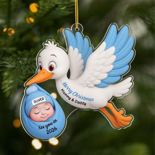 6244OUS1 3d printing effect acrylic merry christmas ornament custom parents to be gifts 6244O8HTA