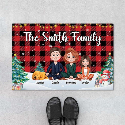 6254DUS1 personalized christmas doormat gifts for family with dog cat 6254DK6TI