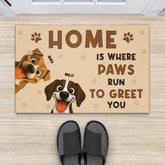 6259DUS2 personalized dog doormats home is where someone runs to greet you 6259D8VZC