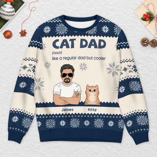 6261WUS2 cat dad ugly christmas sweater personalized gifts for cat lovers 6261WKV5D