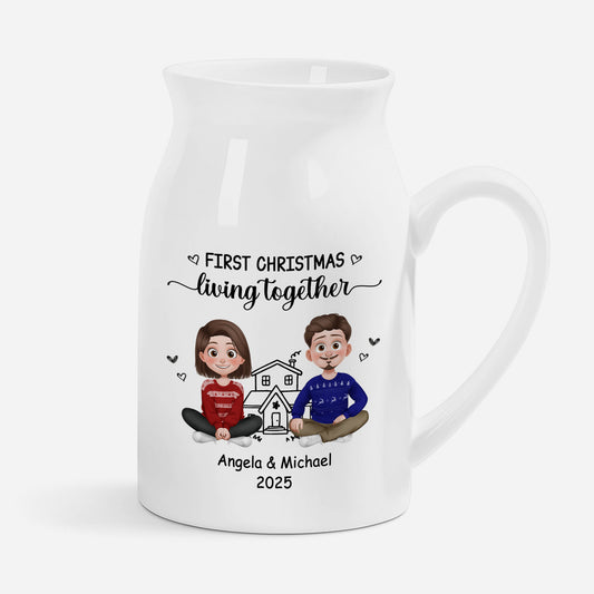 6278OUS1 first christmas living together flower vase custom couple gifts 6278O3VCG