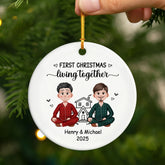 6278OUS2 ceramic first christmas living together ornament custom couple gifts 6278O