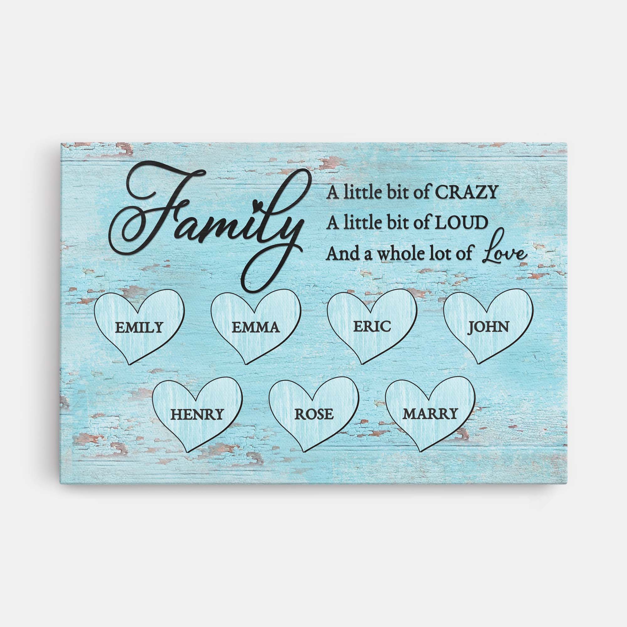 6280CUS1 custom canvas with names unique gifts for the whole family 6280C3MAI