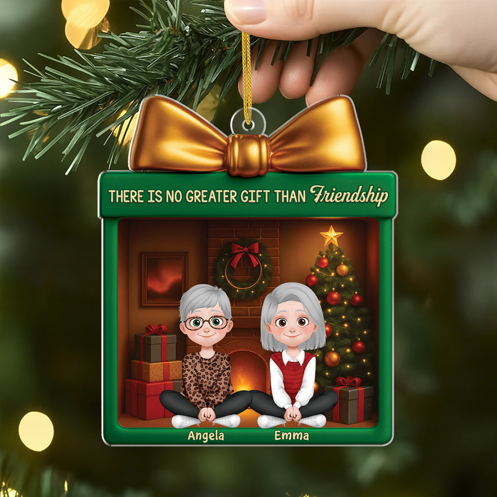 6294OUS2 3d printing effect custom acrylic xmas ornaments there is no greater gift than friendship_ 6294O