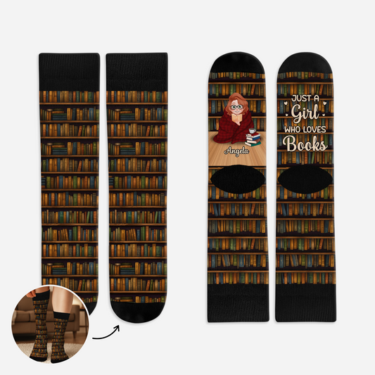 6298JUS1 personalized socks for book lovers unique gifts for readers 6298J3LMA_1