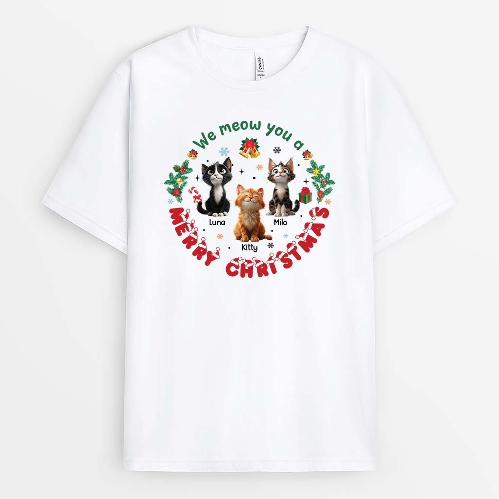 6302AUS1 merry christmas shirt personalized gifts for cat lovers 6302ATTND