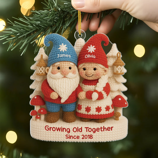 6315OUS2 3d printing effect acrylic gnome couple ornament personalized christmas gift 6315O8MNG
