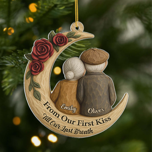 6321OUS1 3d effect acrylic from our first kiss to our last breath_ ornament custom couples xmas gifts 6321O3Z5G