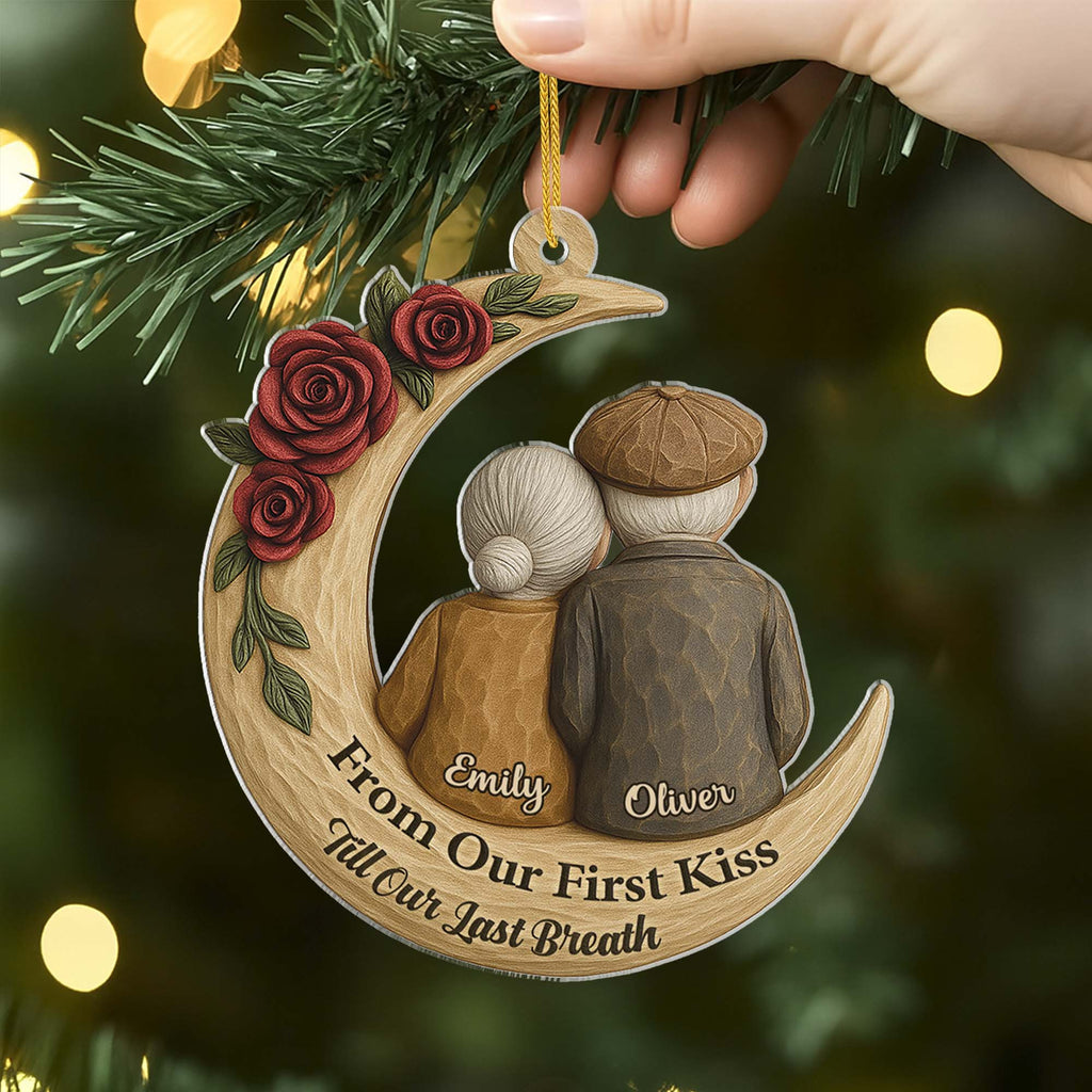 6321OUS2 3d effect acrylic from our first kiss to our last breath_ ornament custom couples xmas gifts 6321O3Z5G