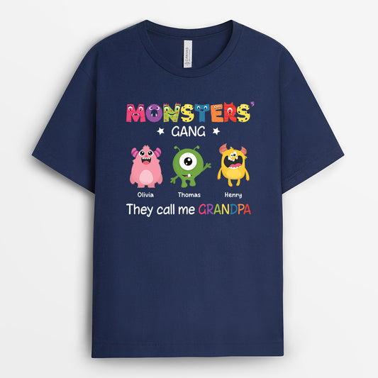 6327AUS1 monsters gang shirt personalized gifts for grandma and grandpa 6327A6LAB_2