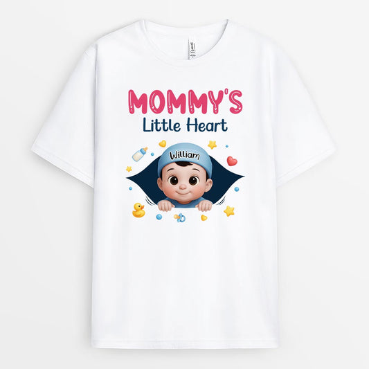 6330AUS1 mommys little heart shirt personalized gifts for mom to be 6330A6LWA_1