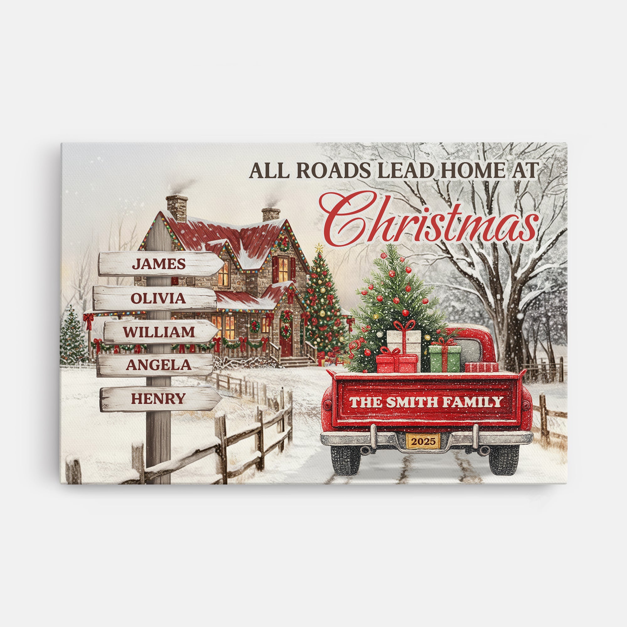 6340CUS1 personalized family canvas with names christmas gifts for family 6340CTTNI