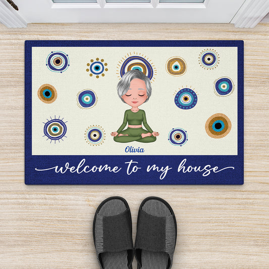 6383DUS1 welcome personalized doormat gifts for yoga lovers women 6383DKLZA_2
