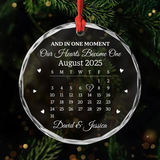 6387OUS1 glass christmas ornaments personalized calendar gifts for couples 6387O8VNG