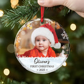 6398OUS2 glass first christmas ornament with baby photo personalized newborn gifts 6398O3TTK