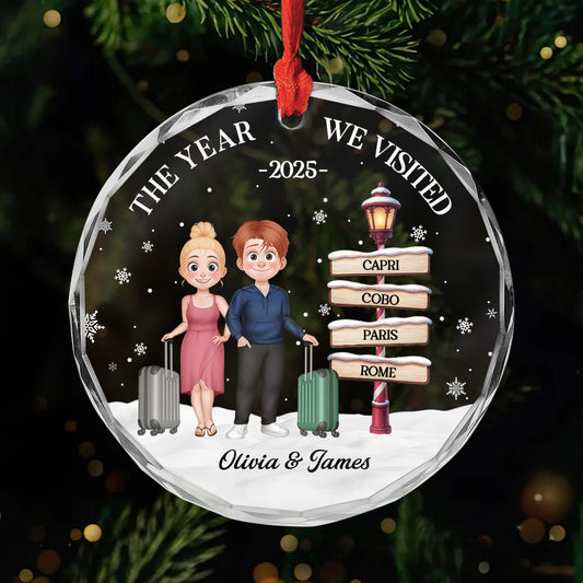 6399OUS1 glass travel christmas ornaments personalized gifts for friend 6399OKYQF