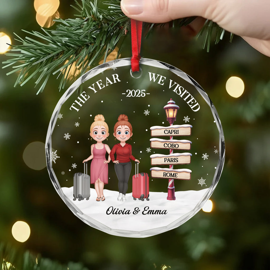 6399OUS2 glass travel christmas ornaments personalized gifts for friend 6399OKYQF