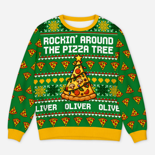 6402WUS1 custom ugly christmas sweater funny gifts for pizza lovers 6402WTVMA