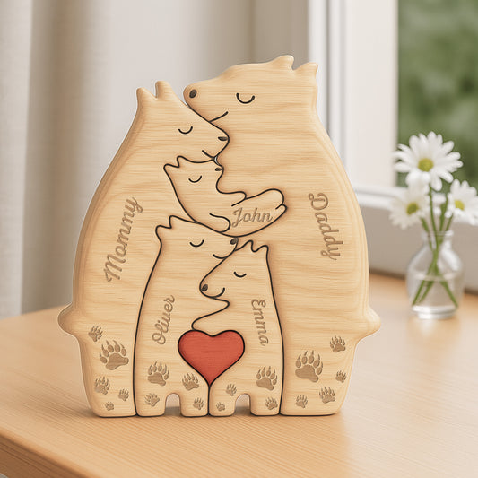 6403QUS2 personalized bear family wooden art puzzle gifts for parents grandparents 6403Q8HAI