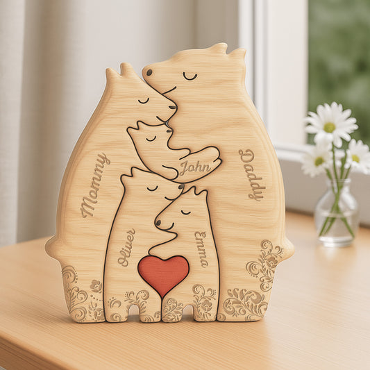 6403QUS2 personalized wooden bears family puzzle_ gift for parents grandparents 6403Q8HAI