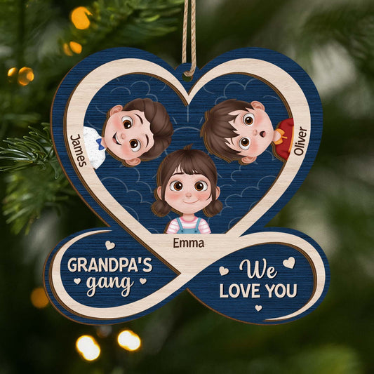6423OUS1 personalized 2 layered wooden ornament gifts for grandma grandpa 6423O6KMB