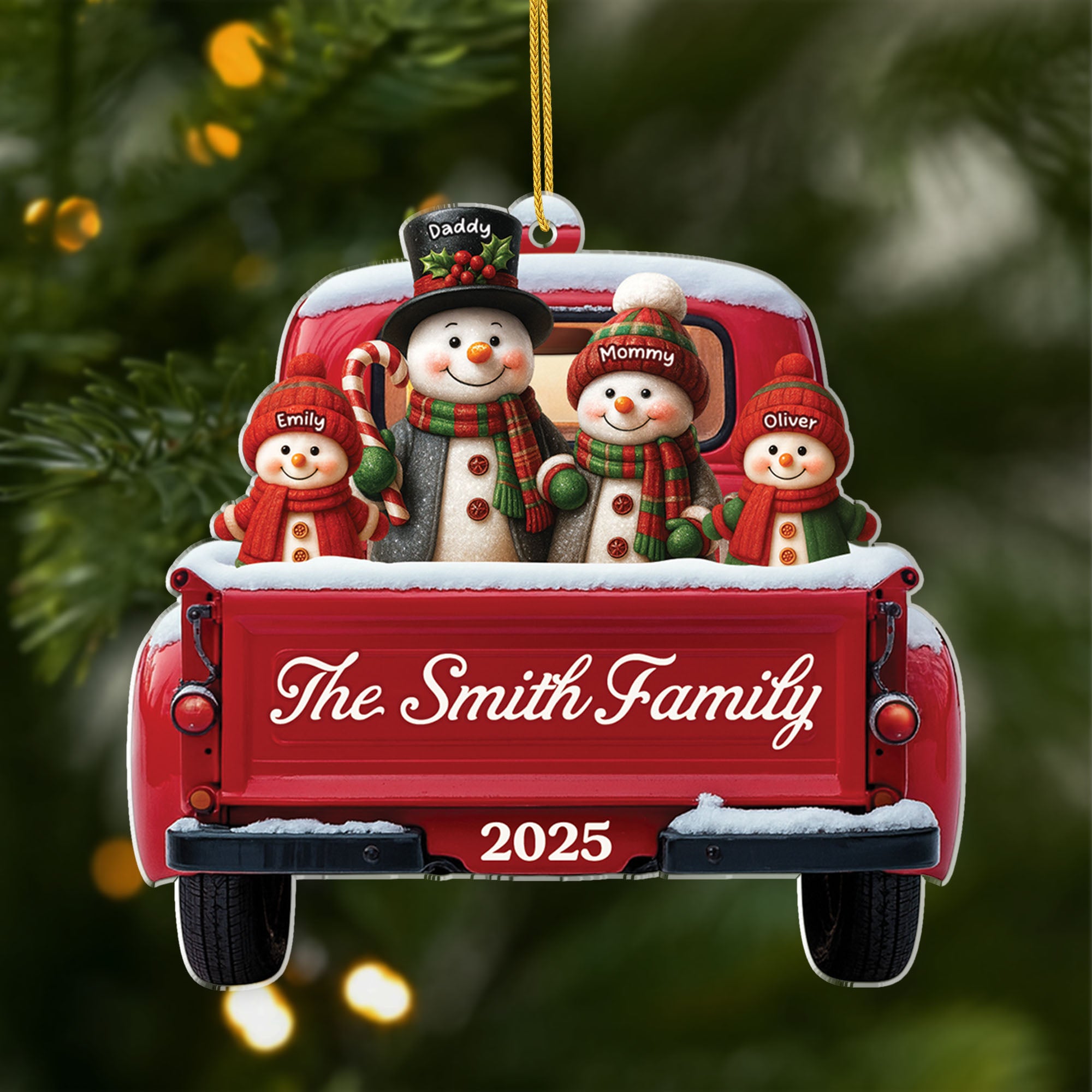 6445OUS1 3d printing effect acrylic snowman ornaments custom family christmas gifts 6445OTV5I