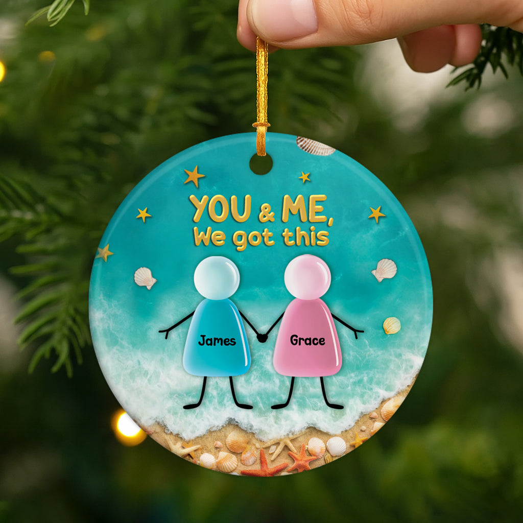6463OUS2 ceramic sea glass ornaments_ custom christmas gifts for couples 6463OTVQG