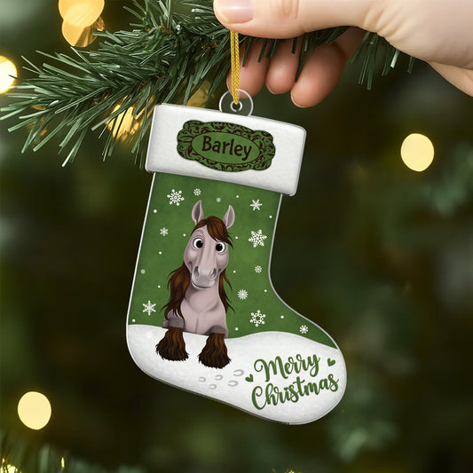 6468OUS2 acrylic merry christmas ornament personalized horse lover gifts 6468OKVMU