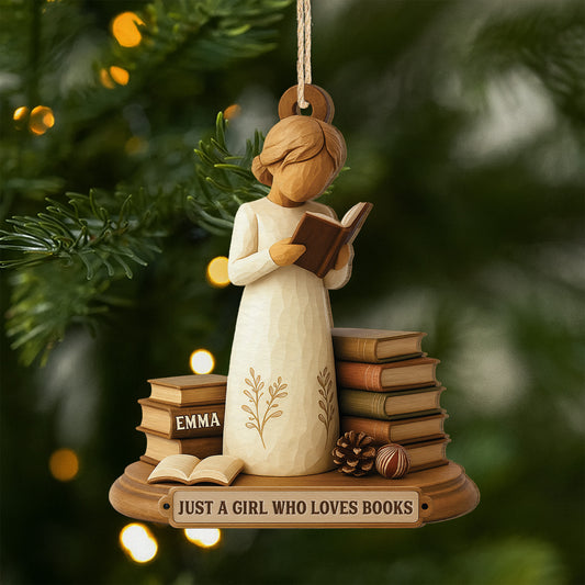 6479OUS1 3d printing effect custom 1 layered wood xmas ornaments gifts for book lovers women 6479O8VMA